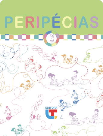 Capa do livro infantil Peripécias, com ilustrações e fundo verde e branco